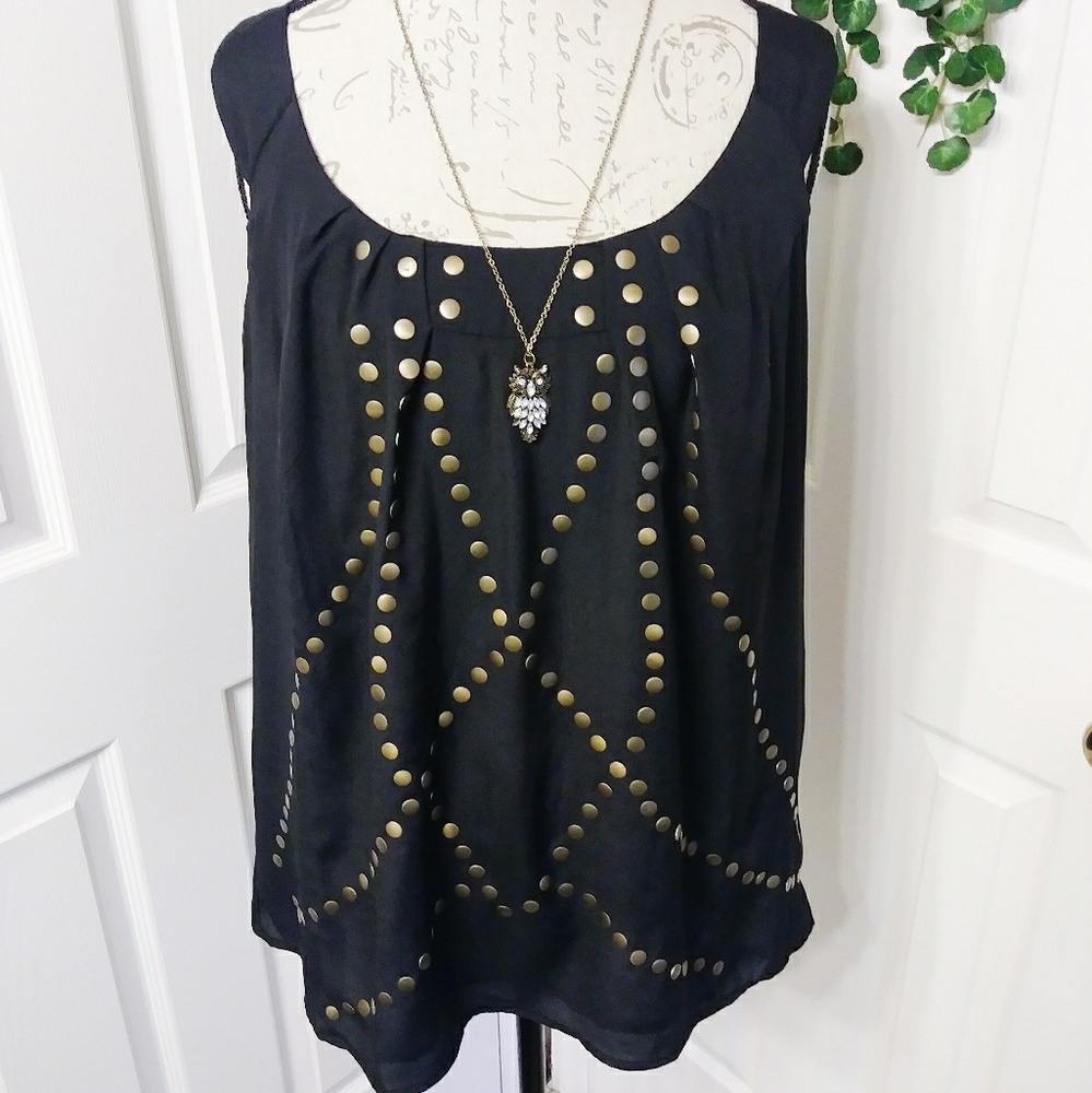 Avenue Black Sleeveless Top Size 14